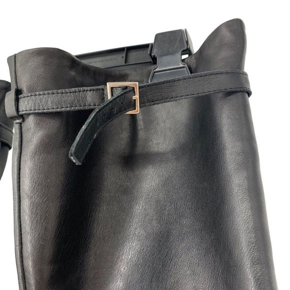 Asos Faux Leather Boots Sz 6 Over the Knee Adjustable Thigh Strap Buckle 3768 - Picture 9 of 16